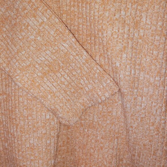 J.Crew Puff Sleeve V-neck Top-Size XS-Pink Heather-Ribbed-Long Sleeve-Soft - Picture 3 of 8